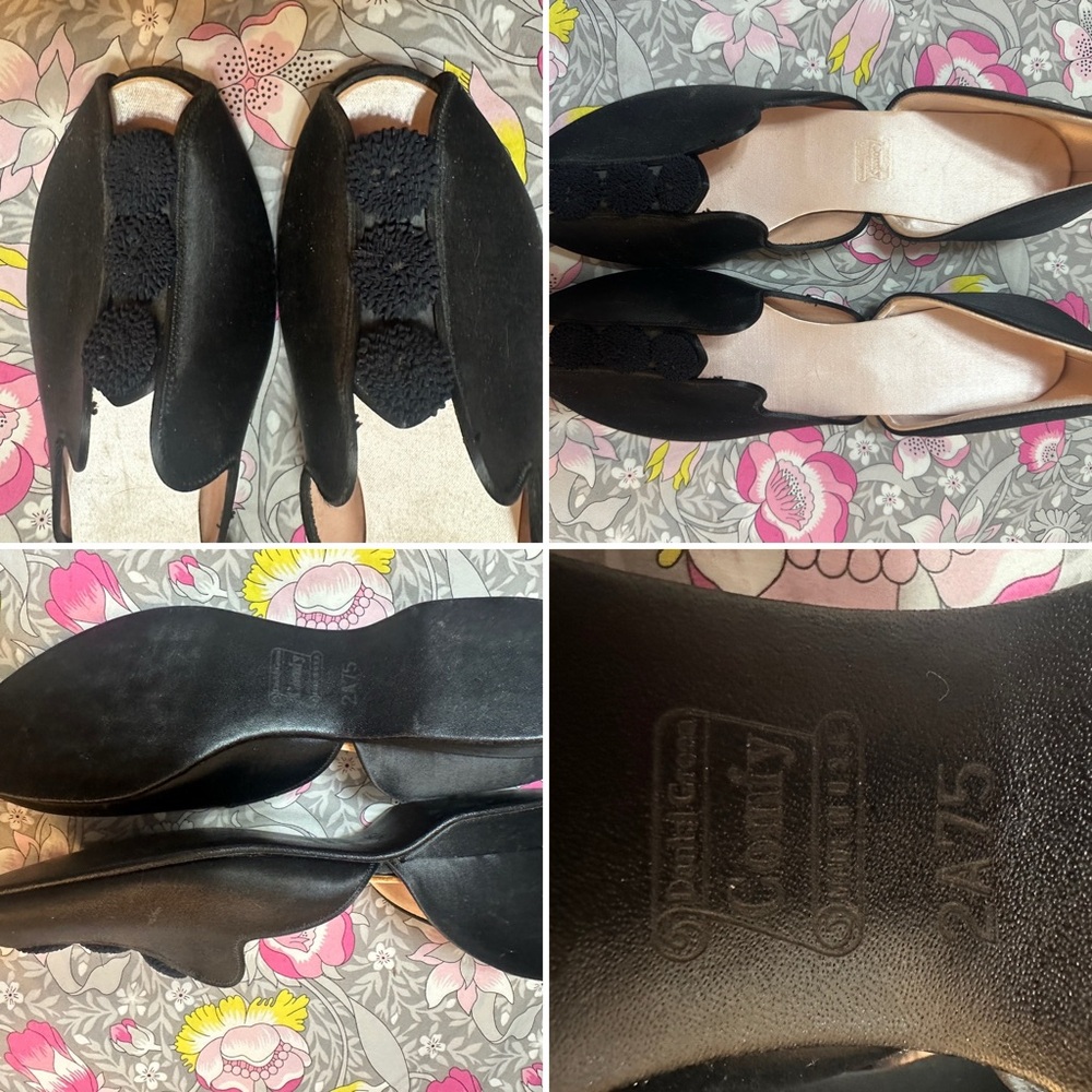 Classic 1950s Black Silk Women's Slippers from Daniel Green